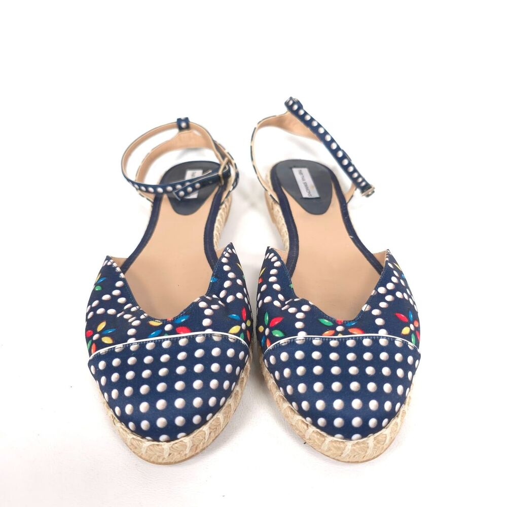 TABITHA SIMMONS Women Flats 38.5 US8.5 Espadrille Ankle Strap Resort SPAIN MADE